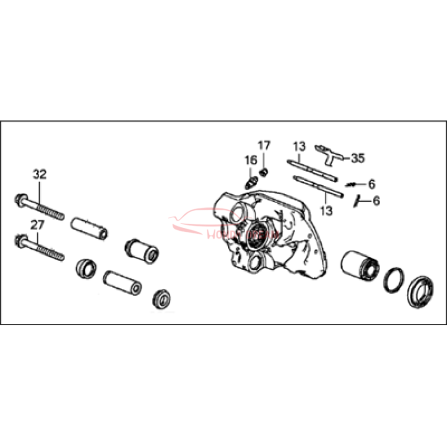 Caliper Sub-Assembly, Left Rear (43019-T6N-A53) - 2