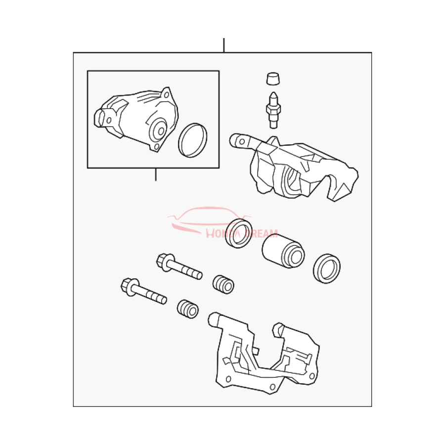 Caliper Sub-Assembly, Left Rear (43019-T7A-020) - 1