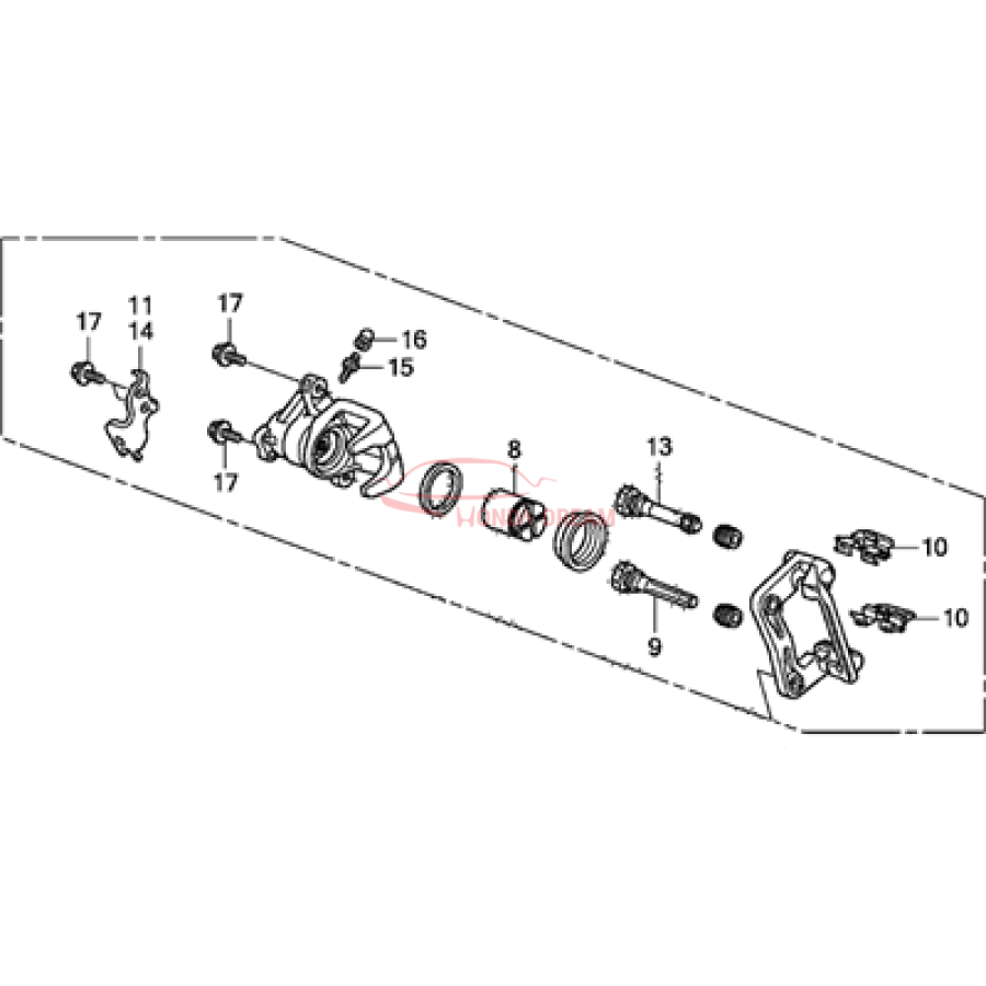 Caliper Sub-Assembly, Left Rear (43019-TA0-A52) - 1