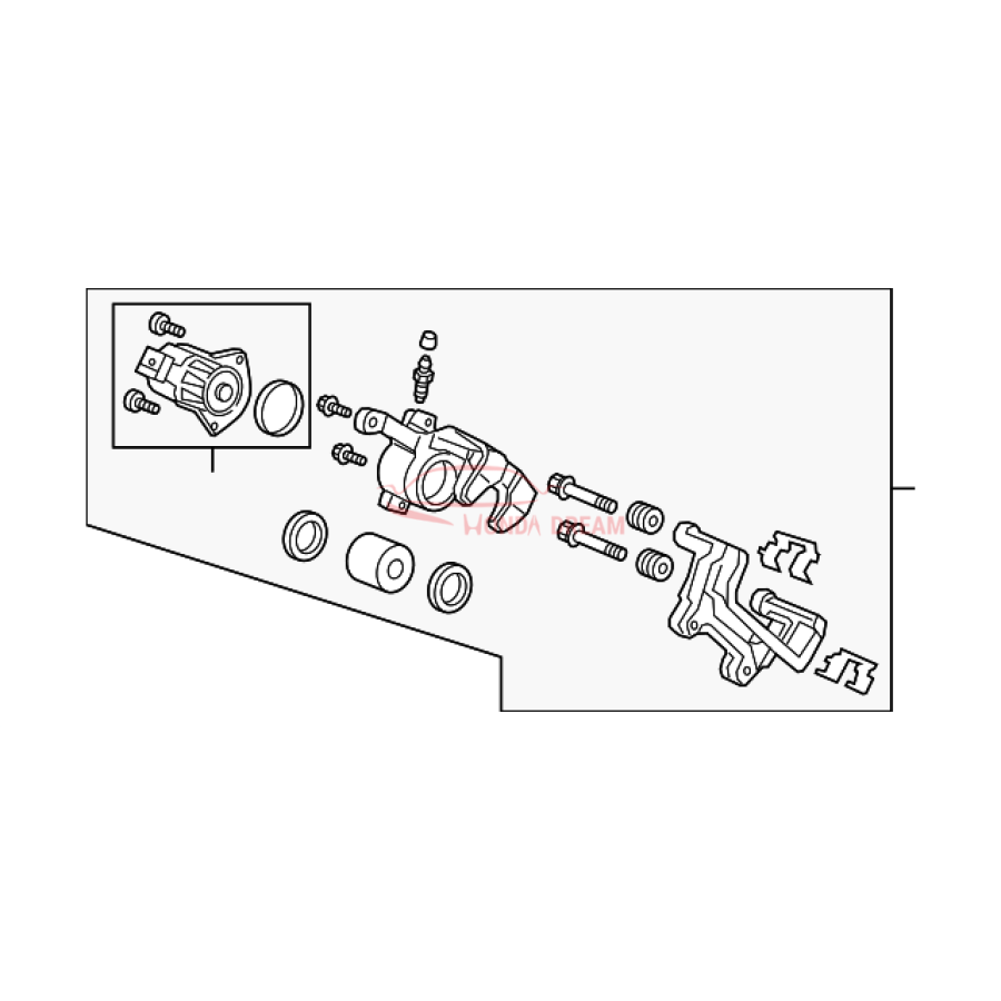 Caliper Sub-Assembly, Left Rear (43019-TLA-A01) - 1