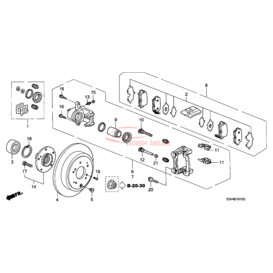 SET,PAD RR (AXS38 (43022-S3V-A03) - 1