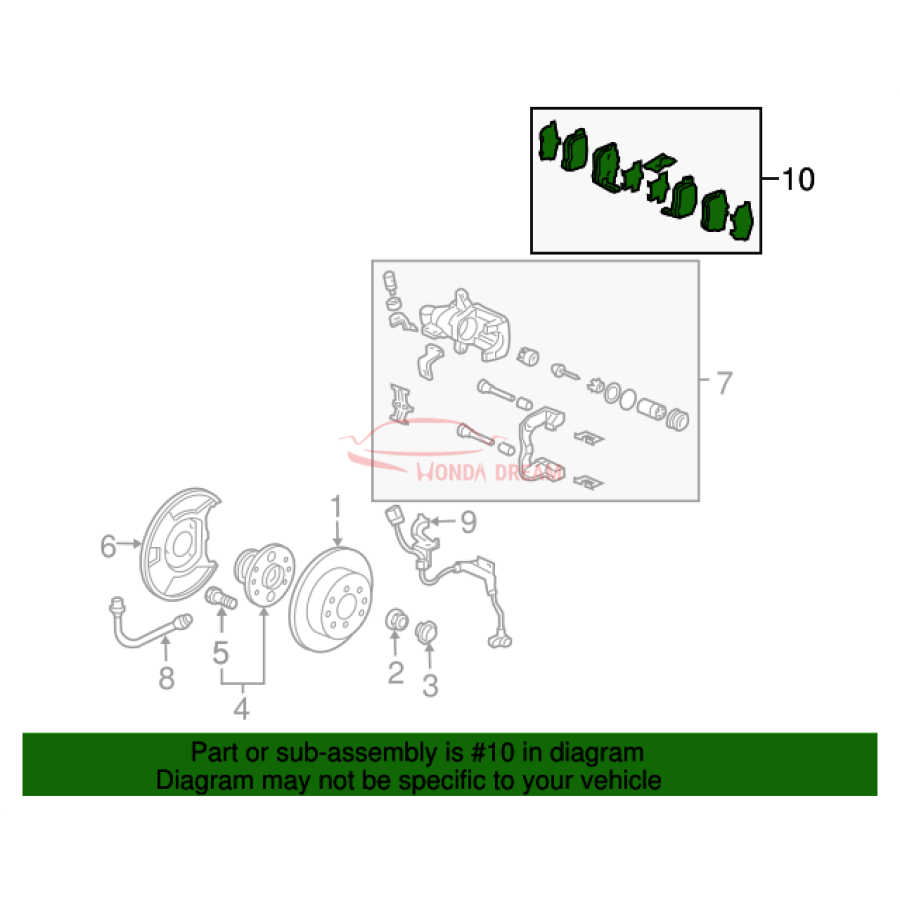 SET,PAD RR (9CLP- (43022-S6D-E51) - 3