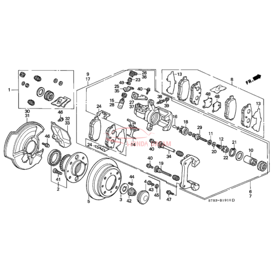 SET,PAD RR (7CLP- (43022-SR2-040) - 1