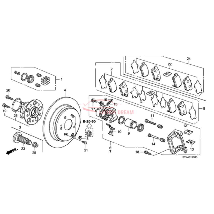 SET,PAD RR (43022-SXS-010) - 1