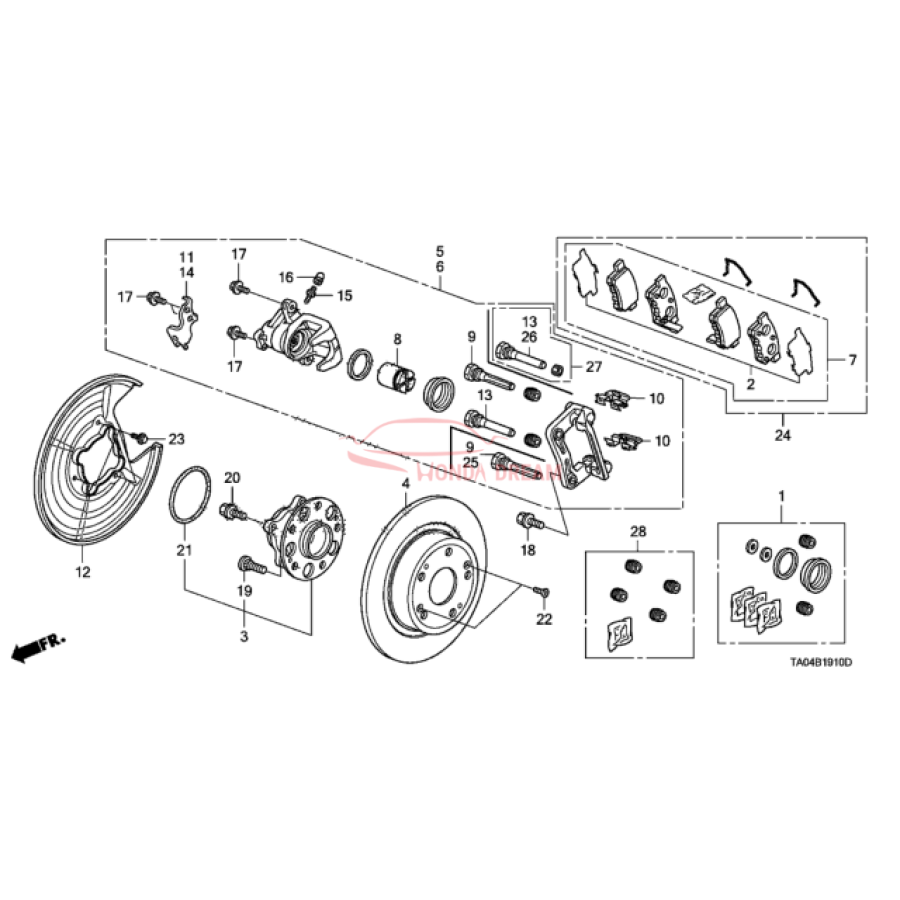 SET,PAD RR (43022-TA0-A51) - 2