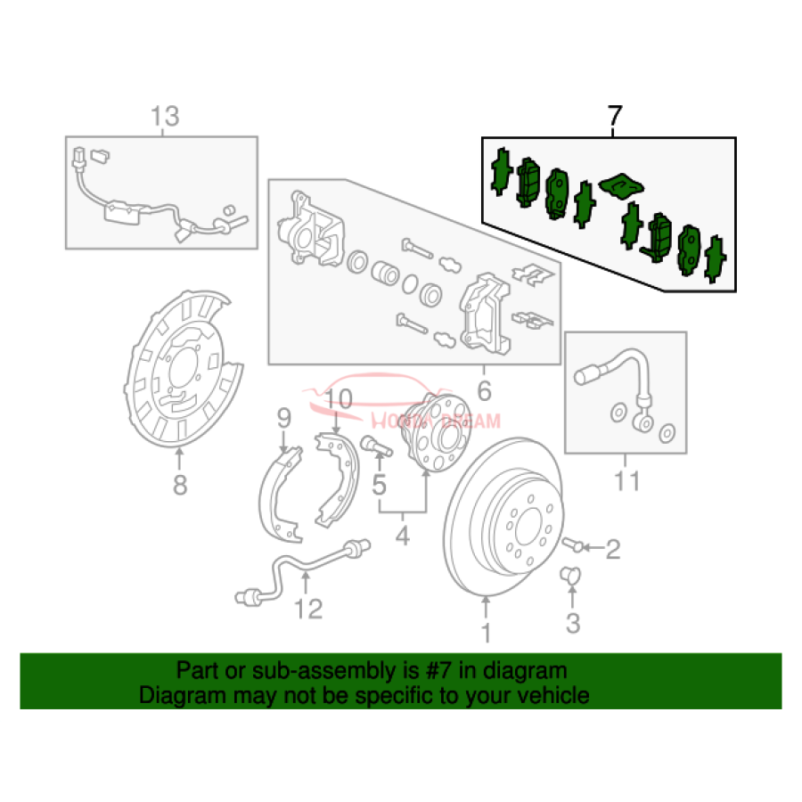 SET,PAD RR (43022-TG7-A00) - 3