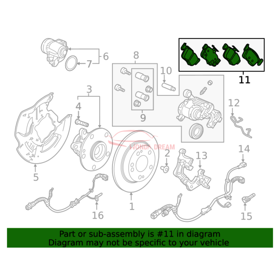 SET,PAD RR (43022-TGH-A11) - 3