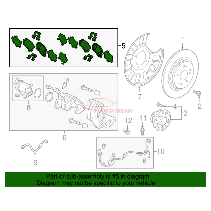 SET,RR PAD (43022-THR-A51) - 3