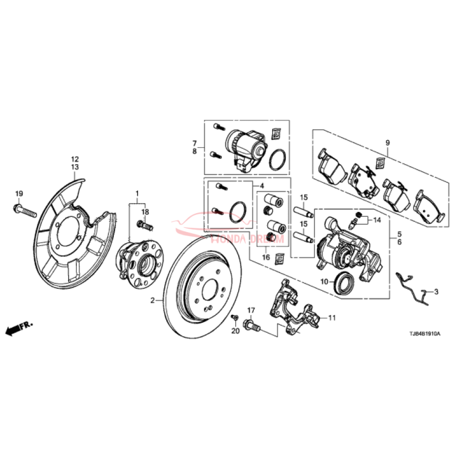 SET,PAD RR (43022-TJB-A02) - 2