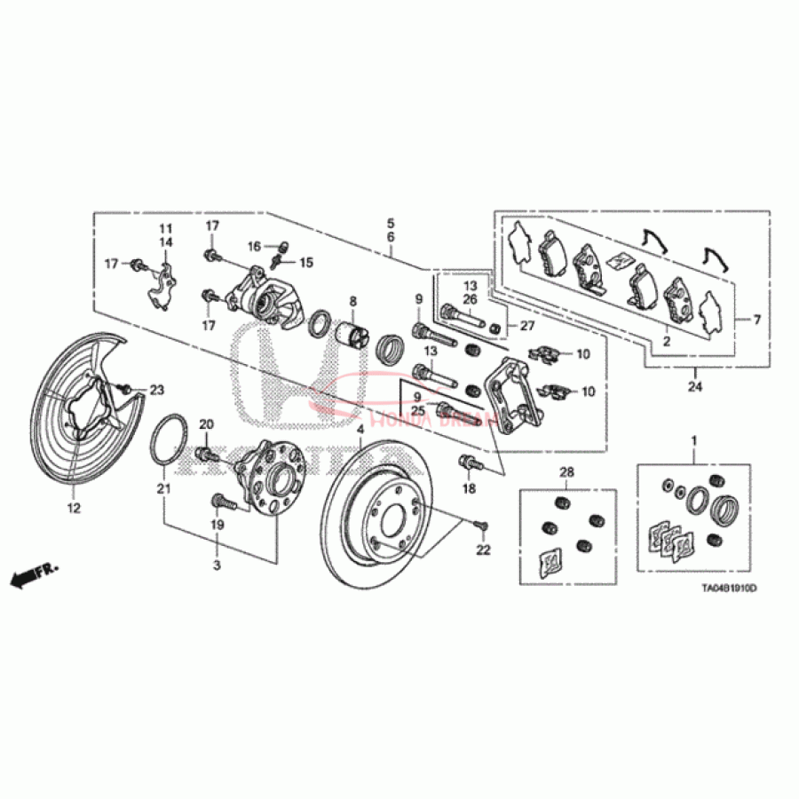 Piston, Rear Brake Caliper (43215-TA0-A01) - 1