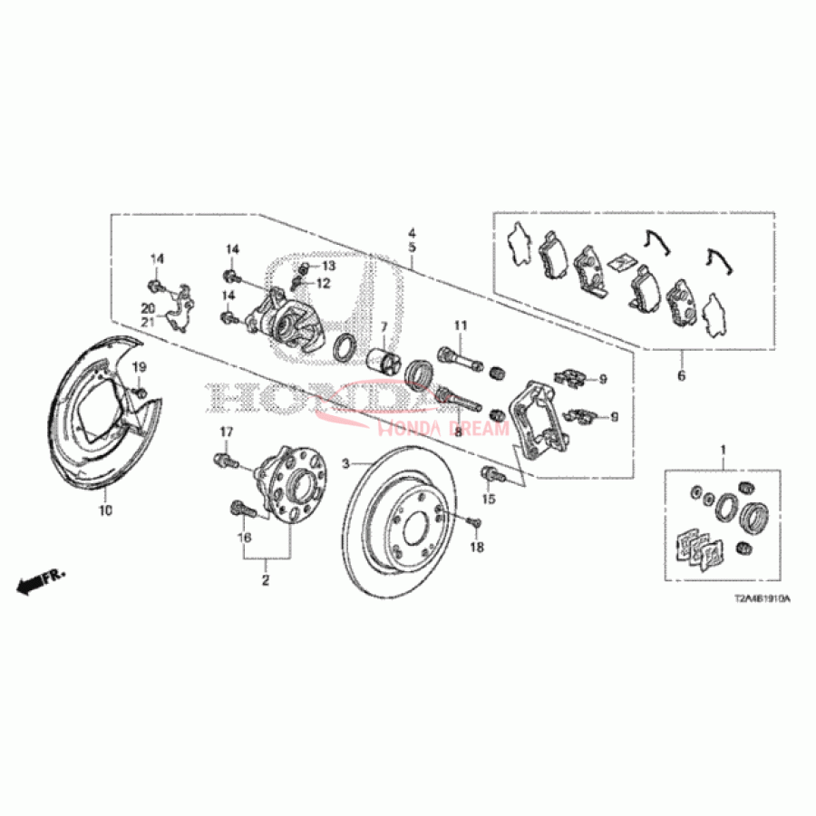 Piston, Rear Brake Caliper (43215-TA0-A51) - 1