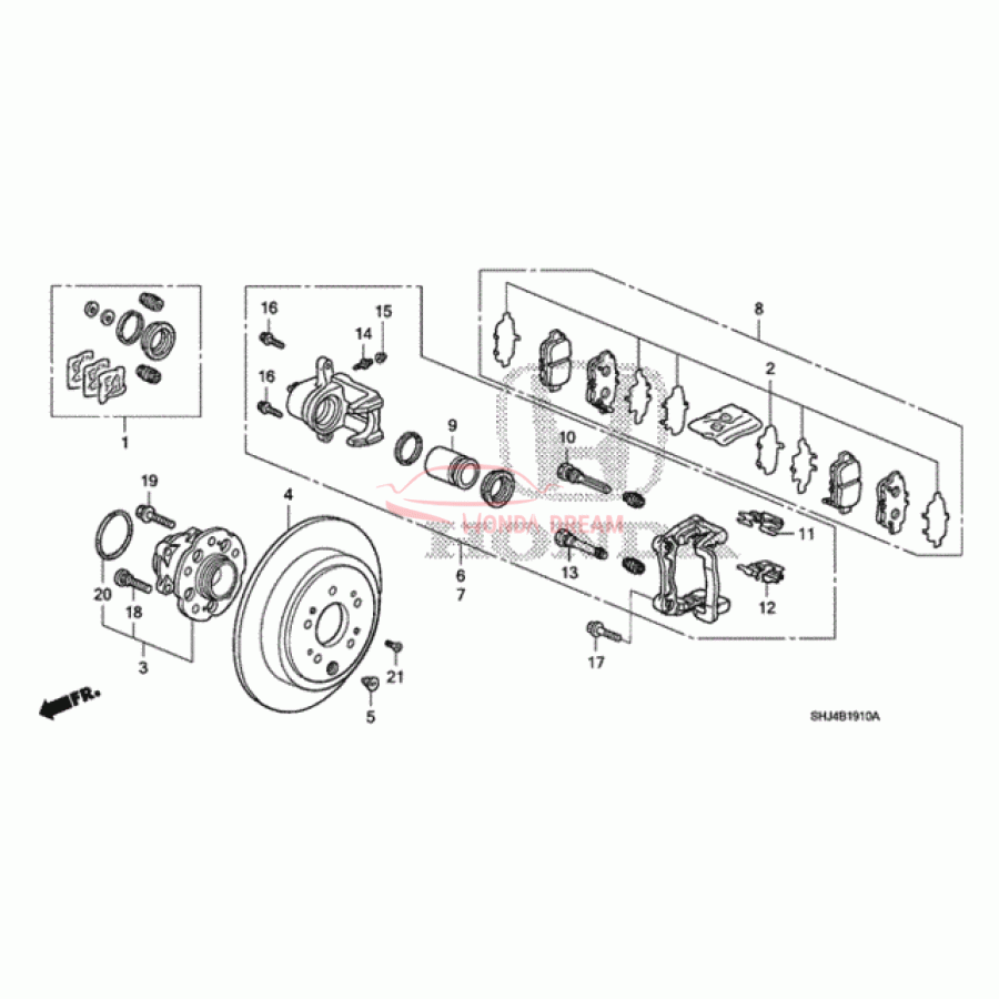 Rear Caliper Pin (43263-SHJ-A01) - 1