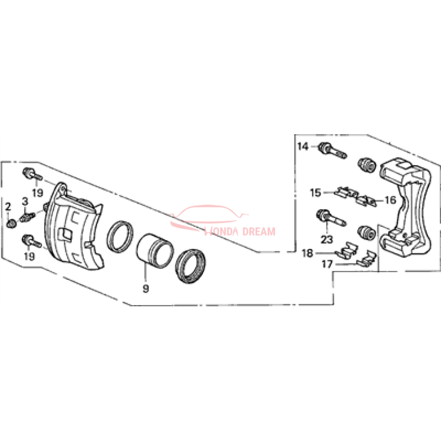 Caliper Sub-Assembly, Right Front (45018-S0X-A03) - 2