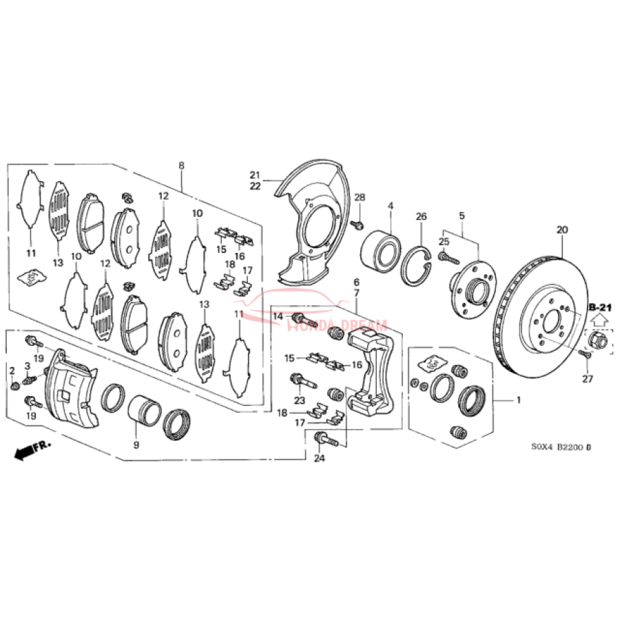 Caliper Sub-Assembly, Right Front (45018-S0X-A03) - 3