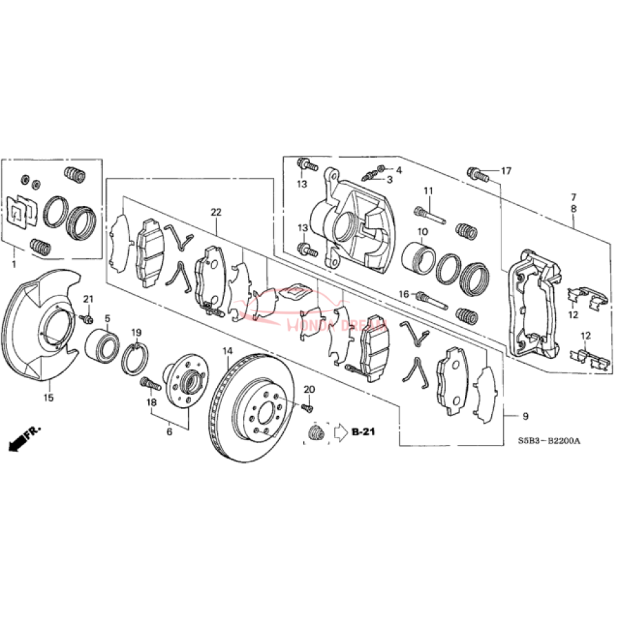 Caliper Sub-Assembly, Right Front (45018-S5A-J02) - 2