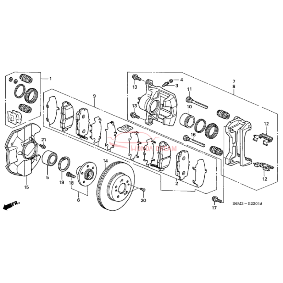 Caliper Sub-Assembly, Right Front (45018-S6M-A02) - 1