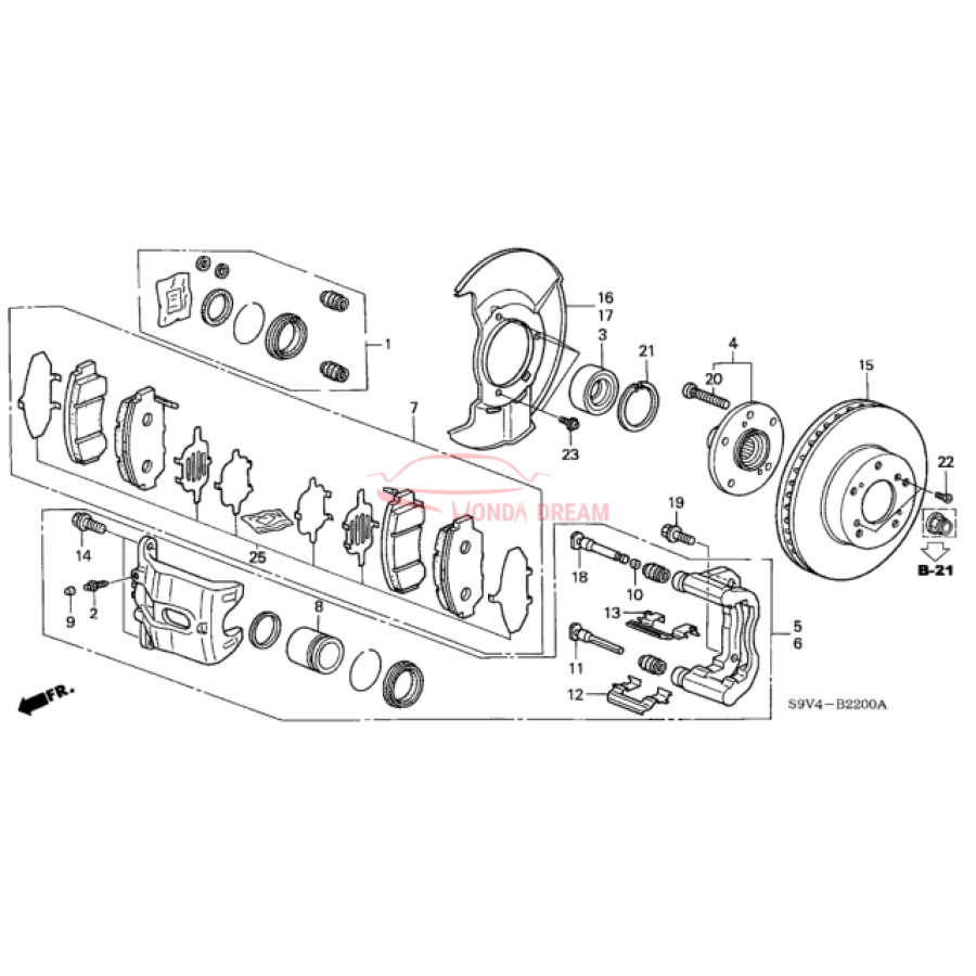 Caliper Sub-Assembly, Right Front (45018-S9V-A01) - 2