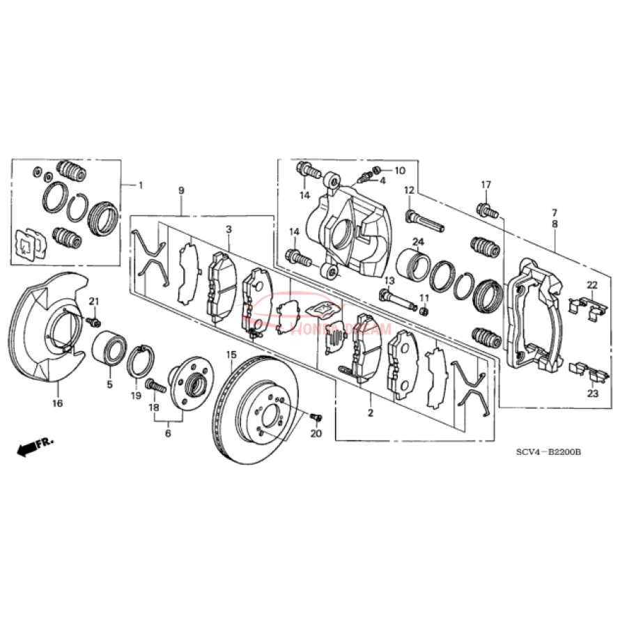 Caliper Sub-Assembly, Right Front (45018-SCV-A04) - 2