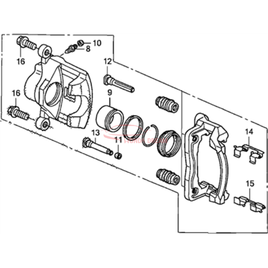 Caliper Sub-Assembly, Right Front (45018-SCV-A04) - 3