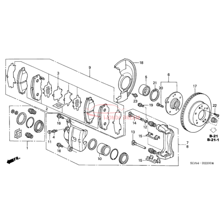 Caliper Sub-Assembly, Right Front (45018-SDC-A01) - 2