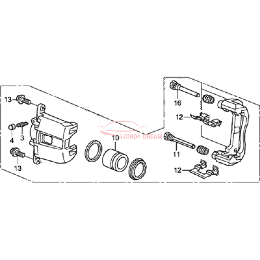 Caliper Sub-Assembly, Right Front (45018-SDP-A01) - 3