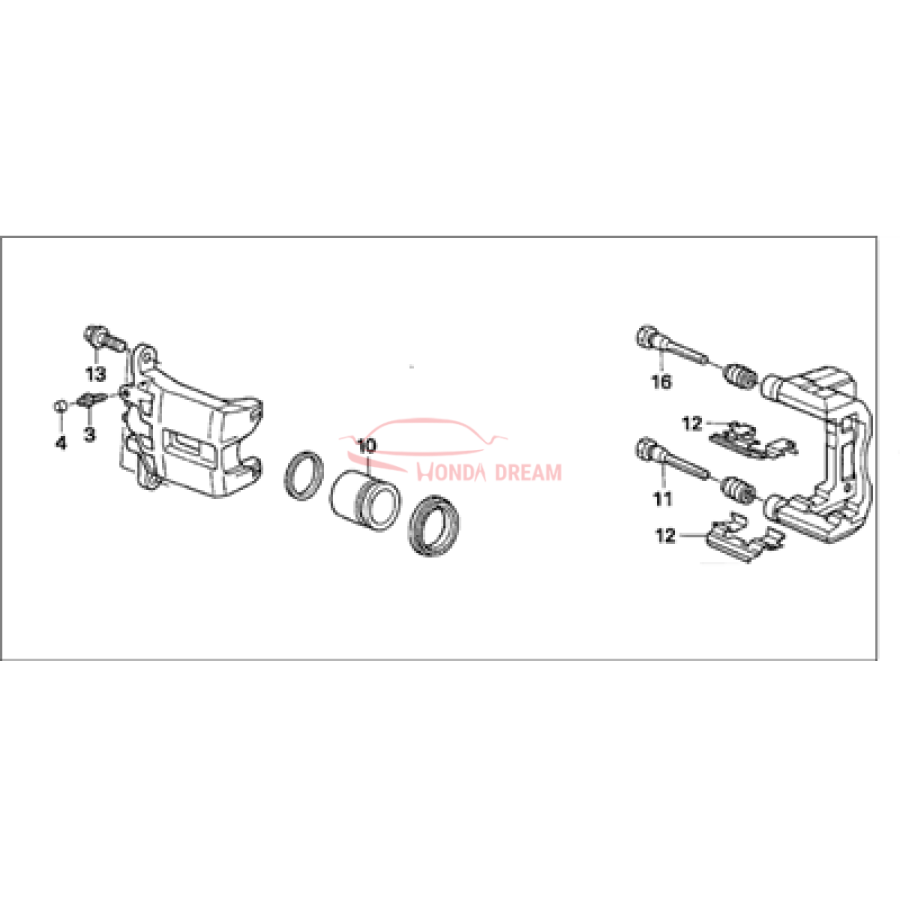 Caliper Sub-Assembly, Right Front (45018-SEA-J02) - 1