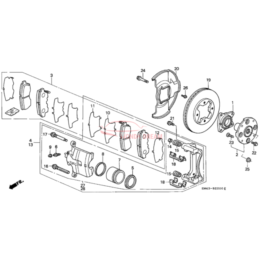 Caliper Sub-Assembly, Right Front (45018-SM4-A00) - 2