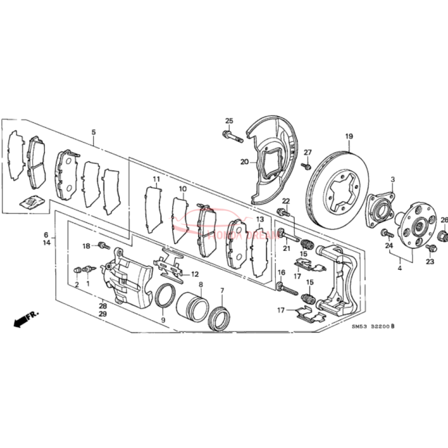 Caliper Sub-Assembly, Right Front (45018-SM5-000) - 2