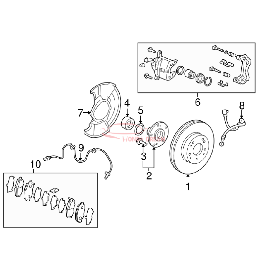 Caliper Sub-Assembly, Right Front (45018-TR0-E00) - 3