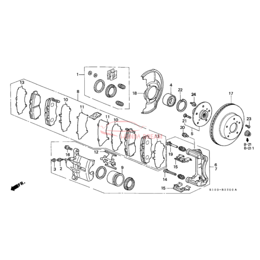 SET,PAD FR (17CL- (45022-S10-A02) - 2