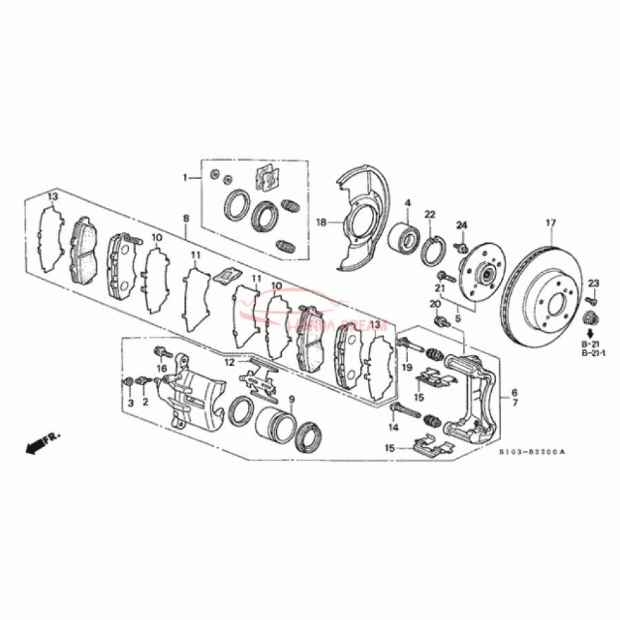 SET PAD FR (17CL- (45022-S10-A03) - 1