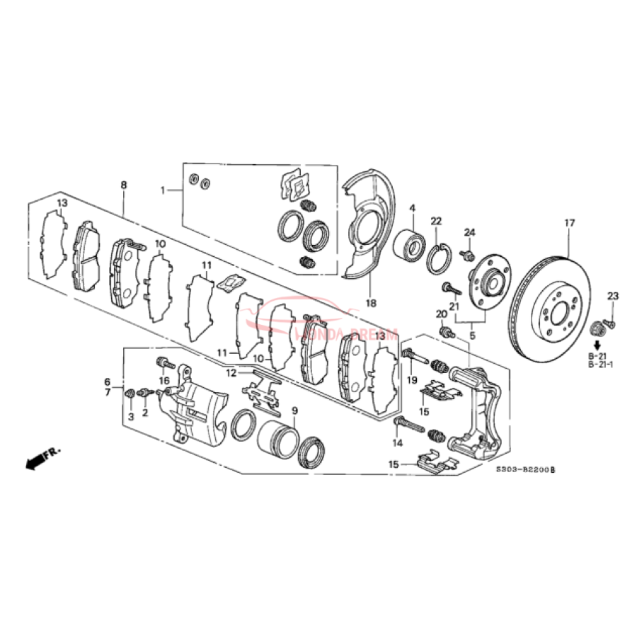 SET,PAD FR(17CL-1 (45022-S30-A01) - 2