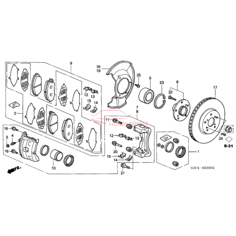 SET,PAD FR (64MM, (45022-S3V-A00) - 3