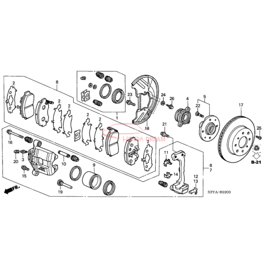 SET,PAD FRONT (45022-S3Y-A02) - 2