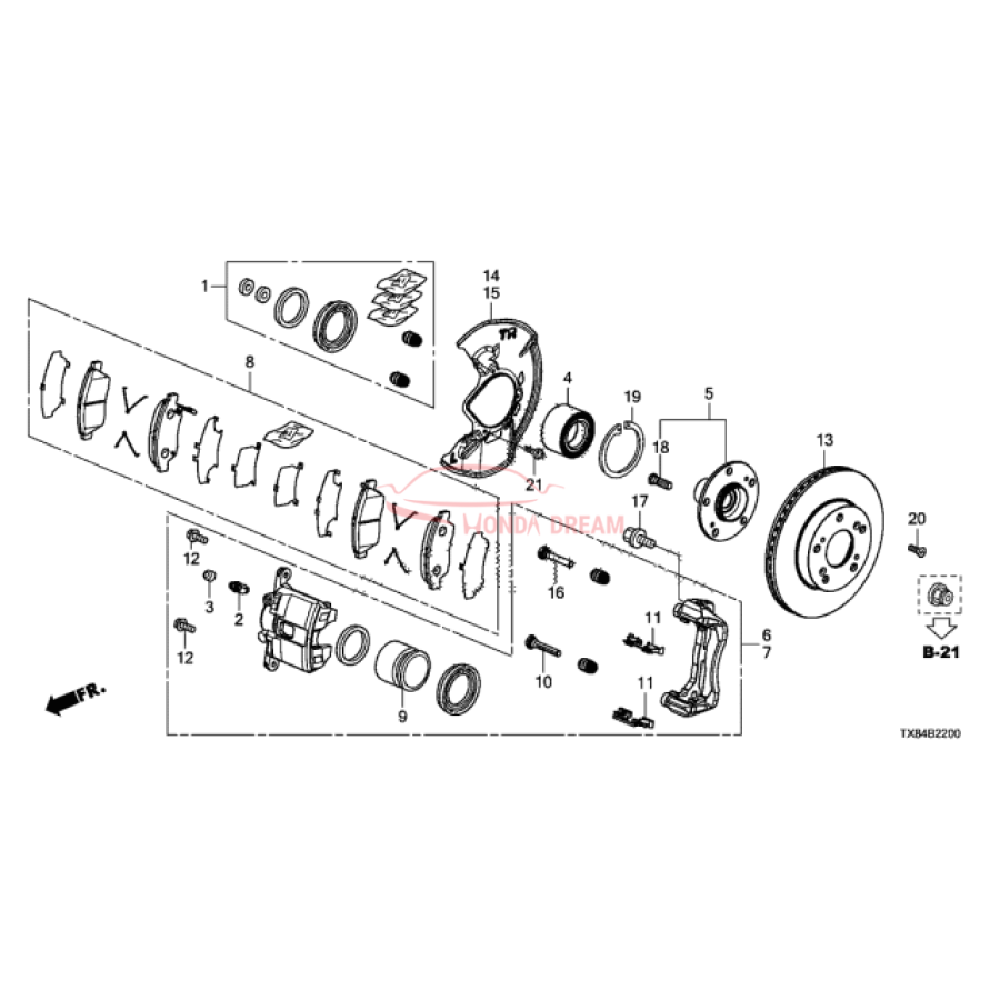 SET,PAD FR (45022-S5B-J01) - 1