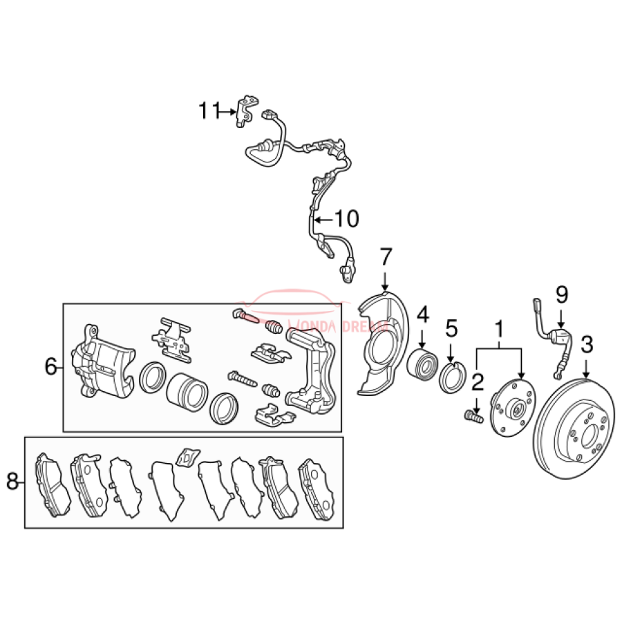 SET,PAD FR (17CL- (45022-S87-X01) - 2