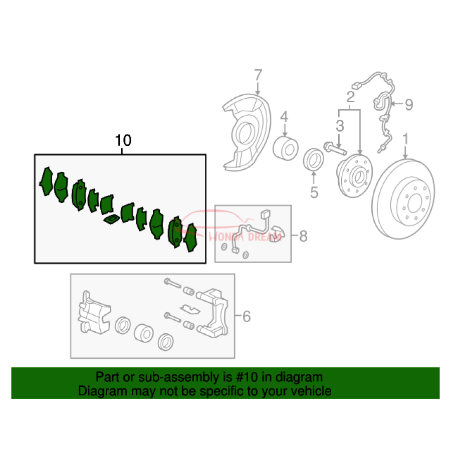 SET PAD FR (45022-SLN-A02) - 2