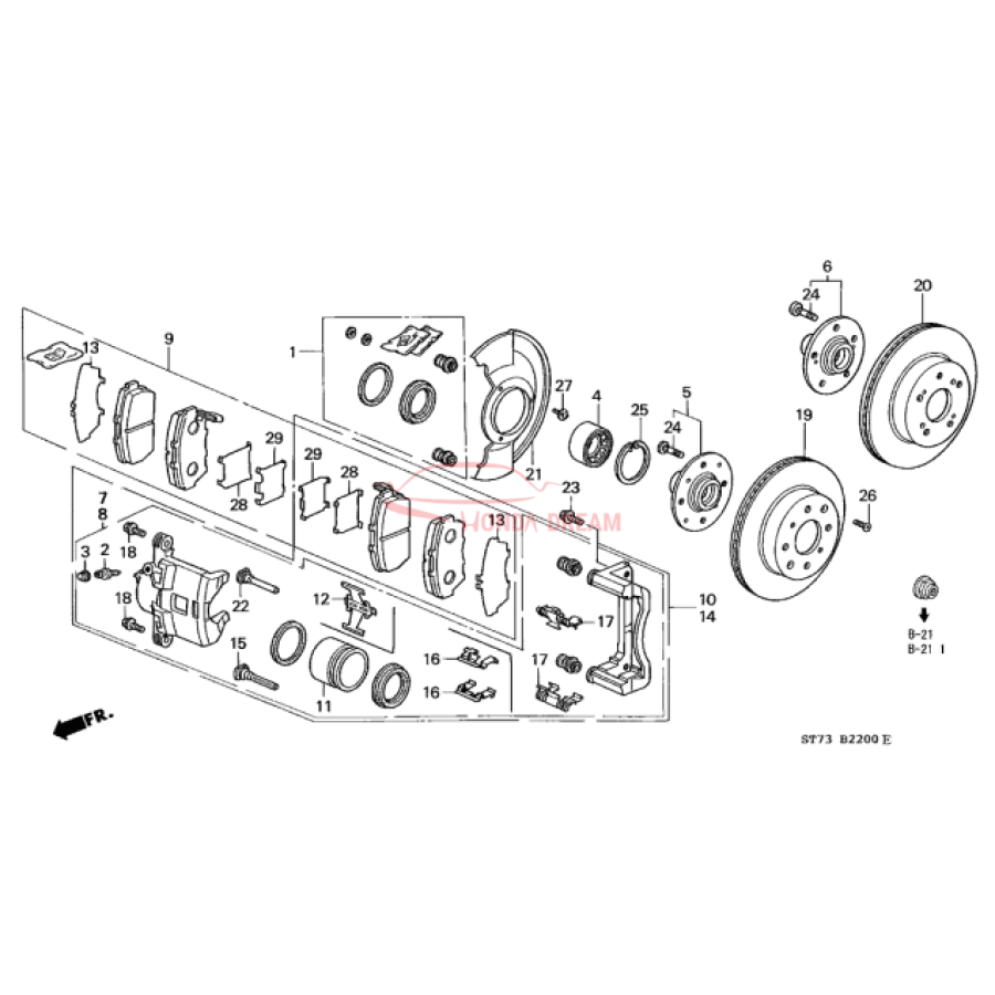 SET,PAD FR (17CL- (45022-ST7-415) - 2