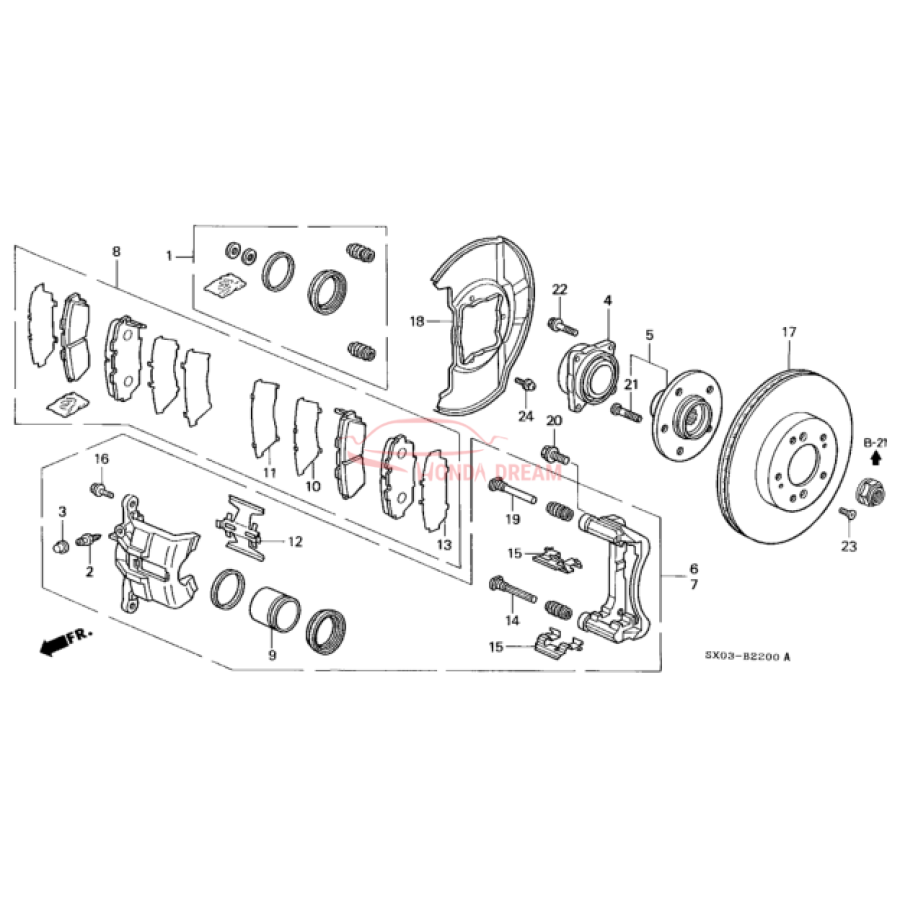 SET,PAD FR (17CL- (45022-SX0-J02) - 2