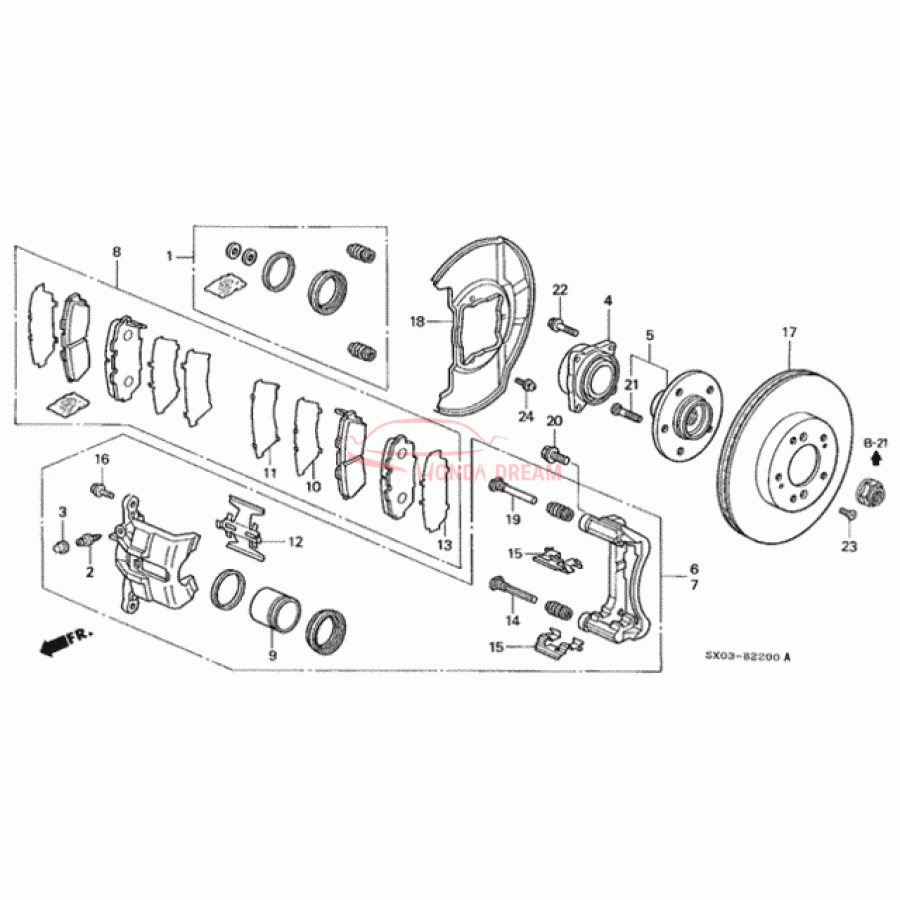 SET,PAD FR (17CL- (45022-SX0-J03) - 1