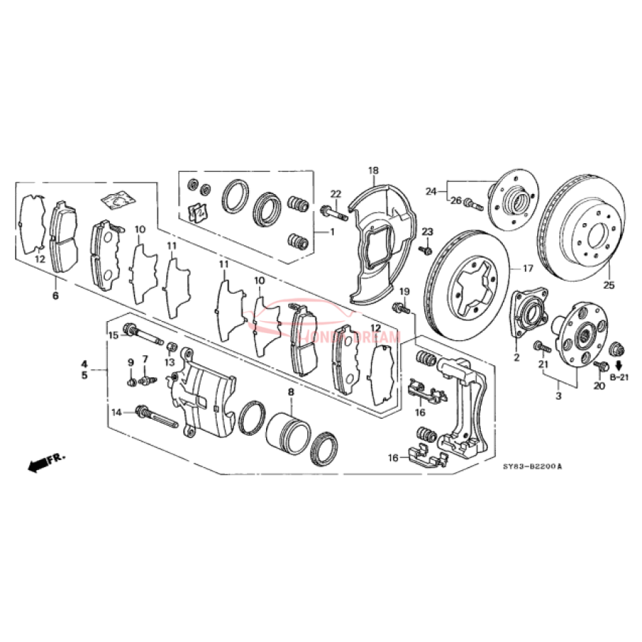 SET,PAD FR (AD57 (45022-SY8-405) - 2