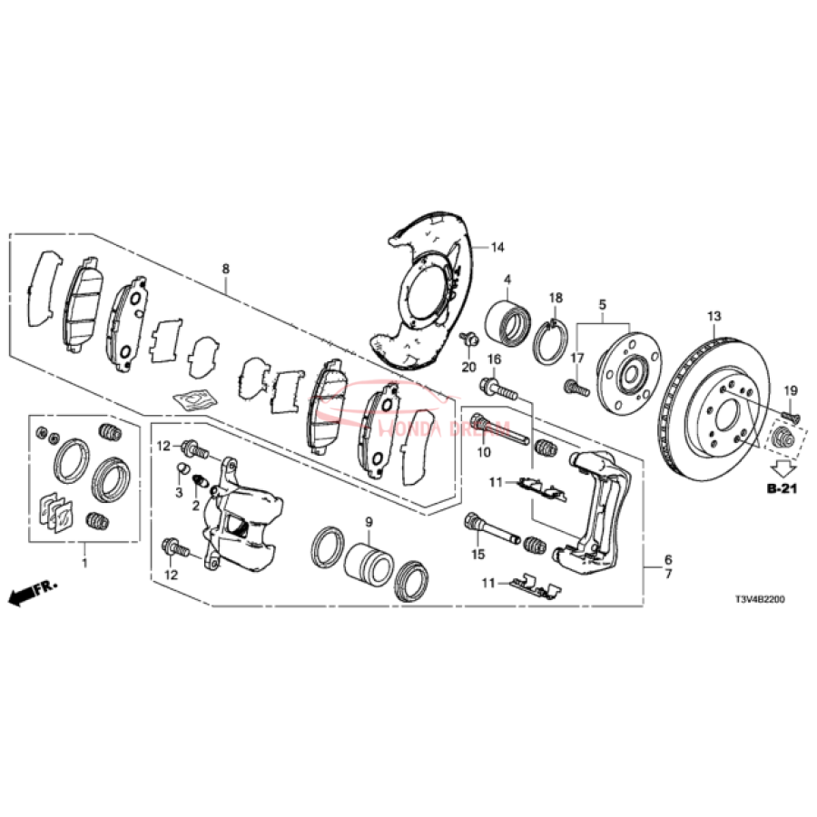 SET PAD FR (18CL- (45022-T3V-A00) - 3