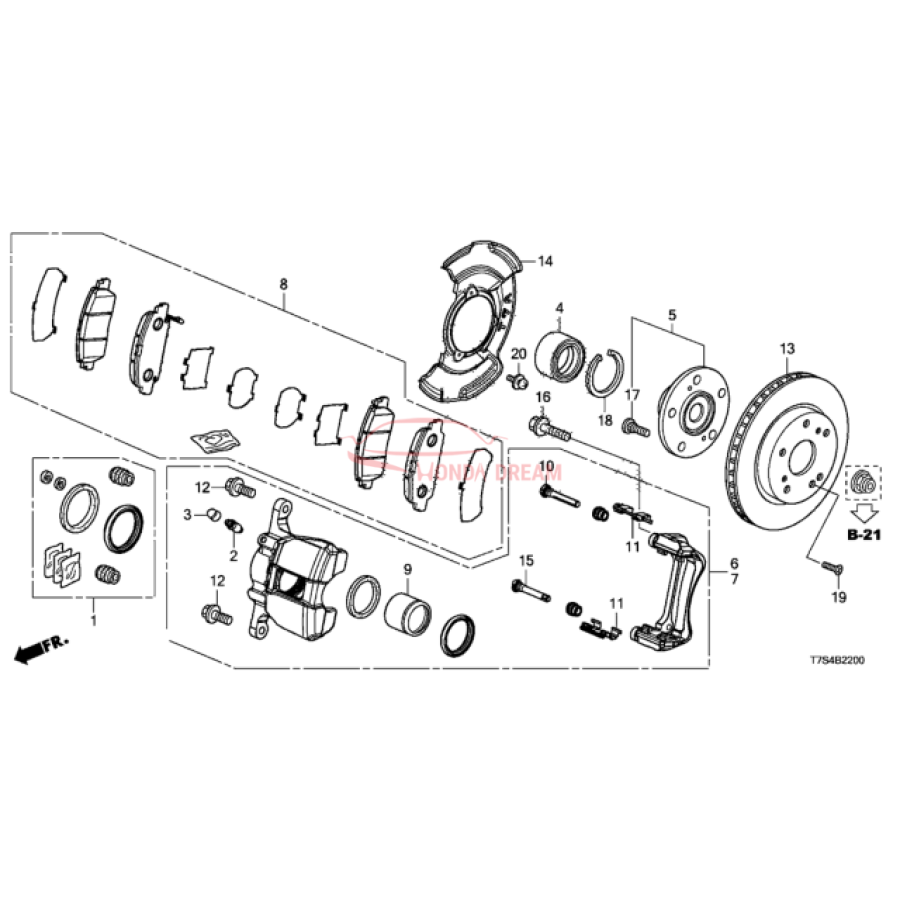 SET PAD FR (17CL- (45022-T7W-A00) - 3