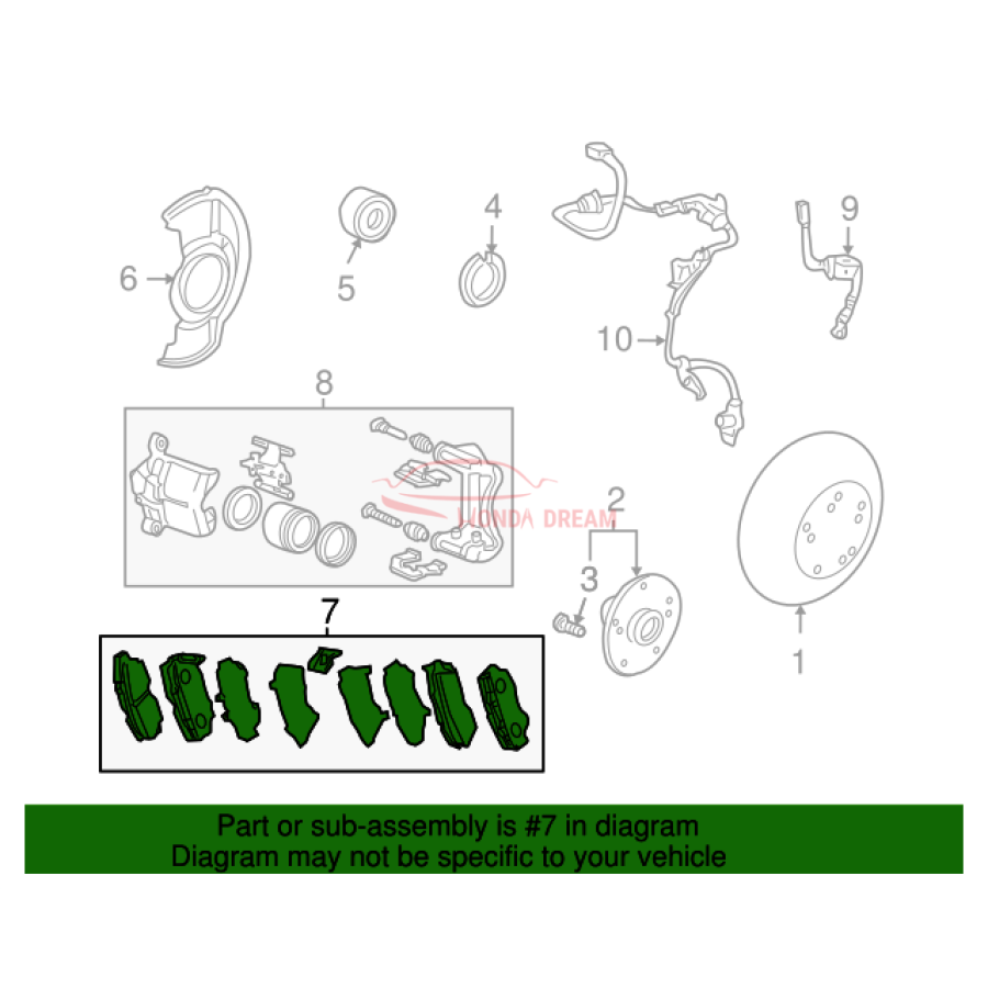 SET PAD FR (AD57, (45022-TA5-X01) - 3