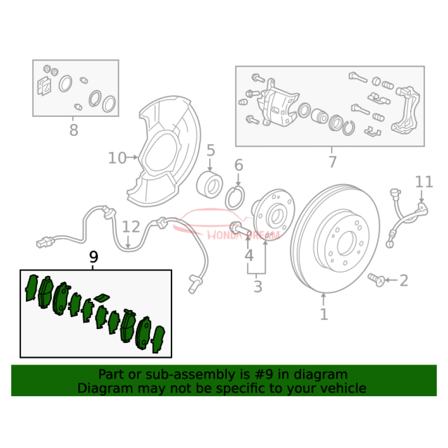 SET,PAD FR (45022-TBA-A00) - 2