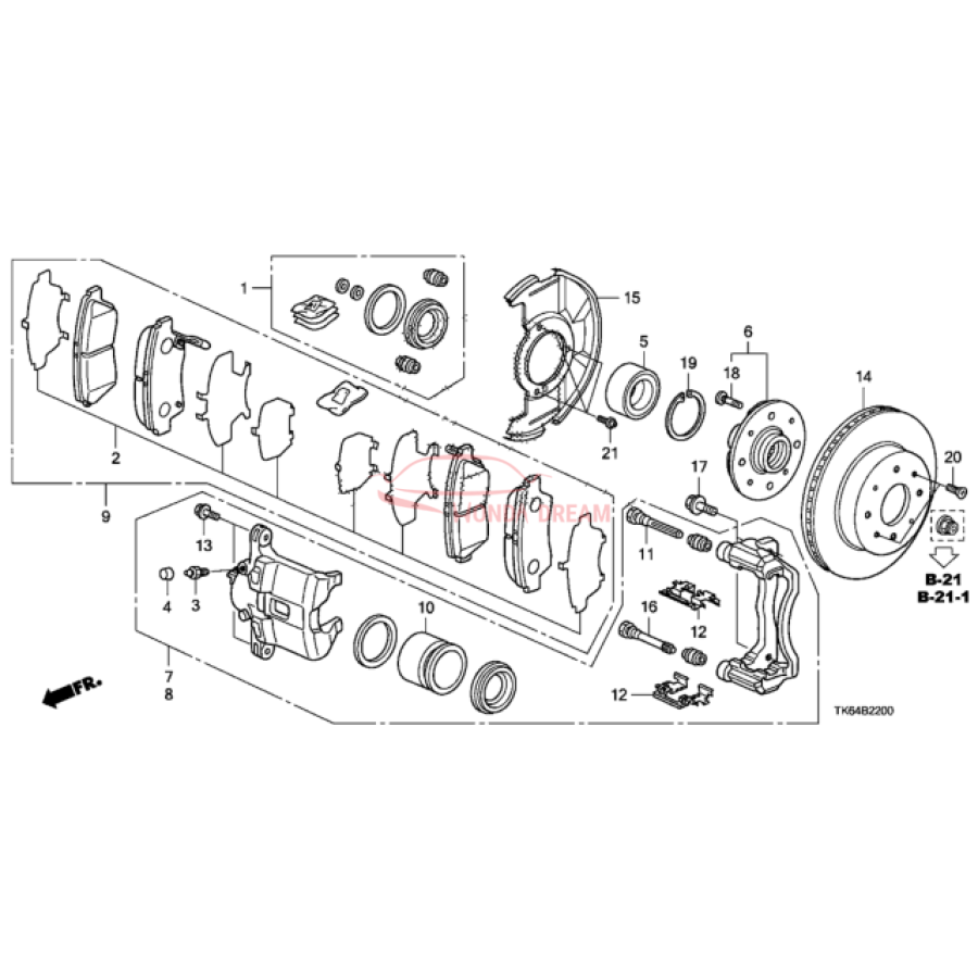 SET,PAD FR (16CL- (45022-TF2-J01) - 3