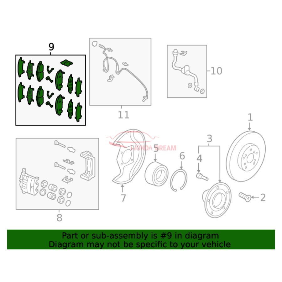 SET,PAD FR (45022-TGS-A00) - 3