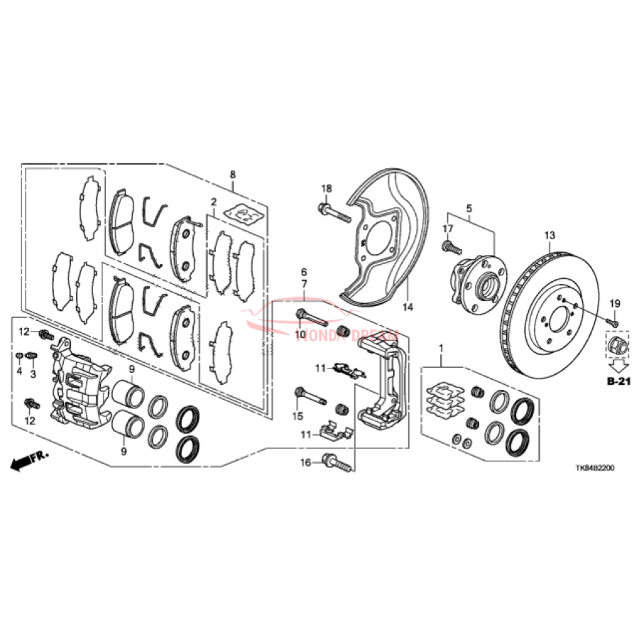 SET,PAD FR (45022-TK8-A00) - 2