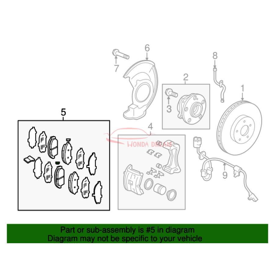 SET,PAD FR (45022-TK8-A01) - 2