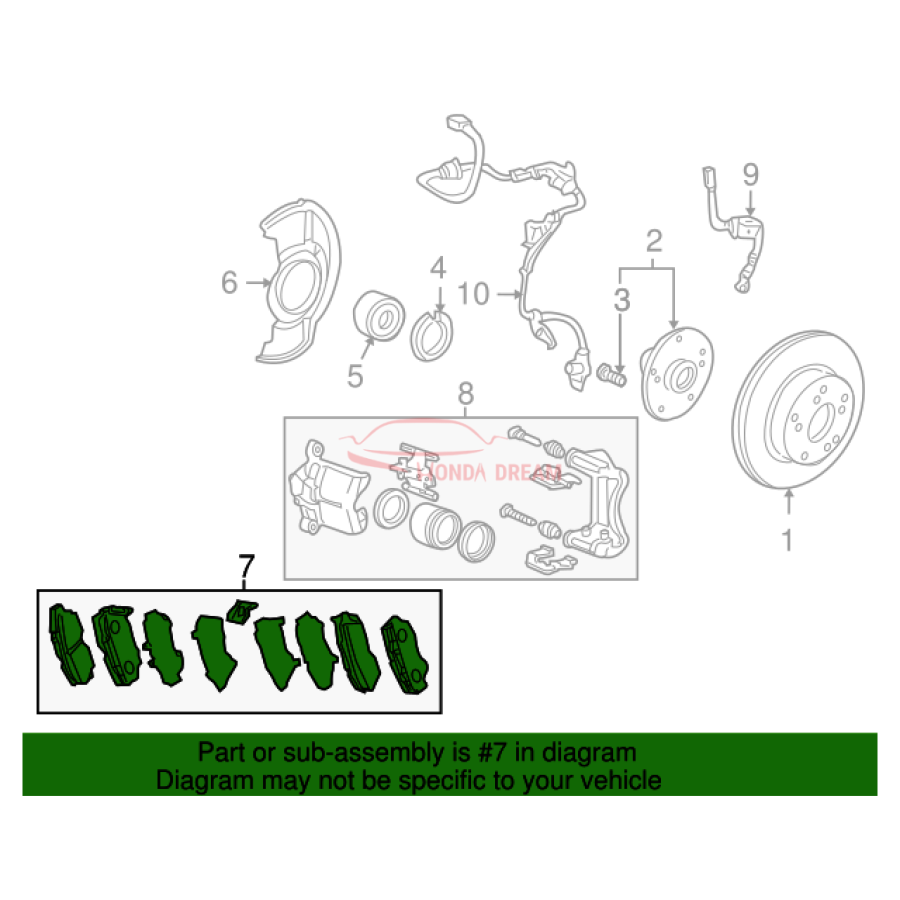 SET PAD FR (13CLT (45022-TP6-A01) - 2